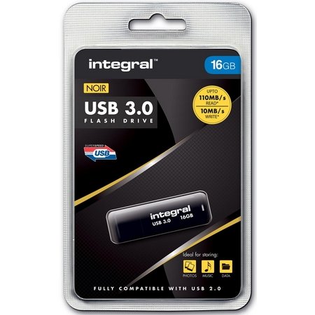 INTEGRAL USB 3.0 STICK 16GB ZWART