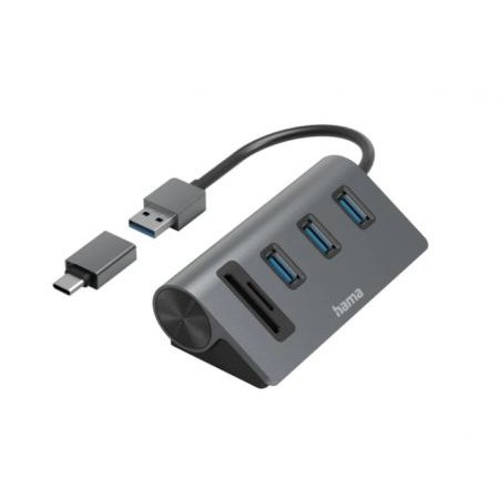 OTG-HUB/KAARTLEZER 5 POORT INCL USB-C ADAPTER