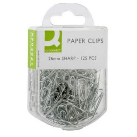 Q-CONNECT PAPERCLIP 26MM 125ST