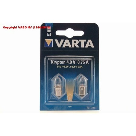 VARTA LAMP 792 P13.5 4.8V 0.75A KRYPTON 2ST